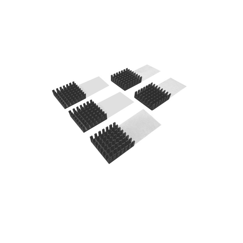 QNAP - HS-M2SSD-07 - Heatsink for M.2 SSD module,15*15MM, Black, self adhesive, 5 pcs