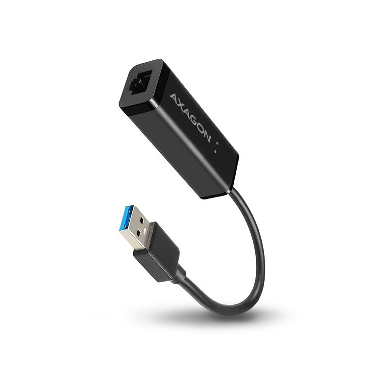 AXAGON ADE-SR, USB-A 3.2 Gen 1 - Gigabit Ethernet síťová karta, auto instal, černá