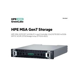 HPE MSA 2070 SFF 2x32Gb FC 4-port Controller 12x1.92TB SSD 4x32Gb SFP FC XCVR 23TB Storage Array