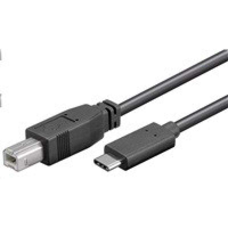 PremiumCord Kabel USB 3.1 konektor C/male - USB 2.0 konektor B/male, 1m