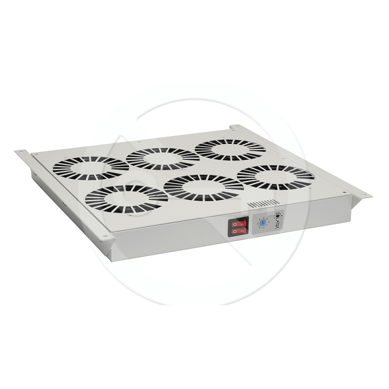Ventilační jednotka 6 vent.,termostat, do stropu i dna VJ-R6, šedá