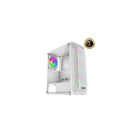 EVOLVEO Xenon, skříň ATX, 4x ARGB ventilátor 120mm, přední panel airflow mesh, bílá