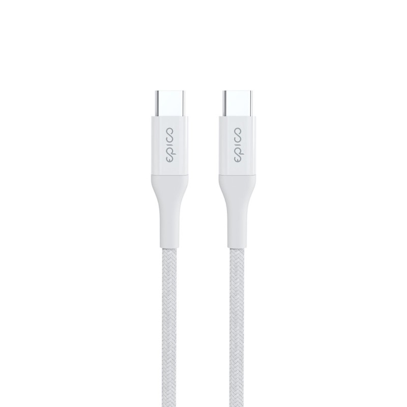Epico Braided PD Cable 1,2m USB-C to USB-C - bílá