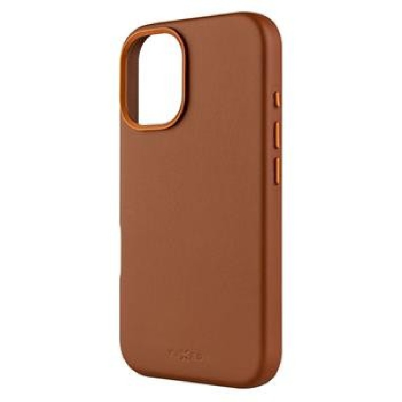 FIXED MagLeather kožený kryt iPhone 16, hnědý