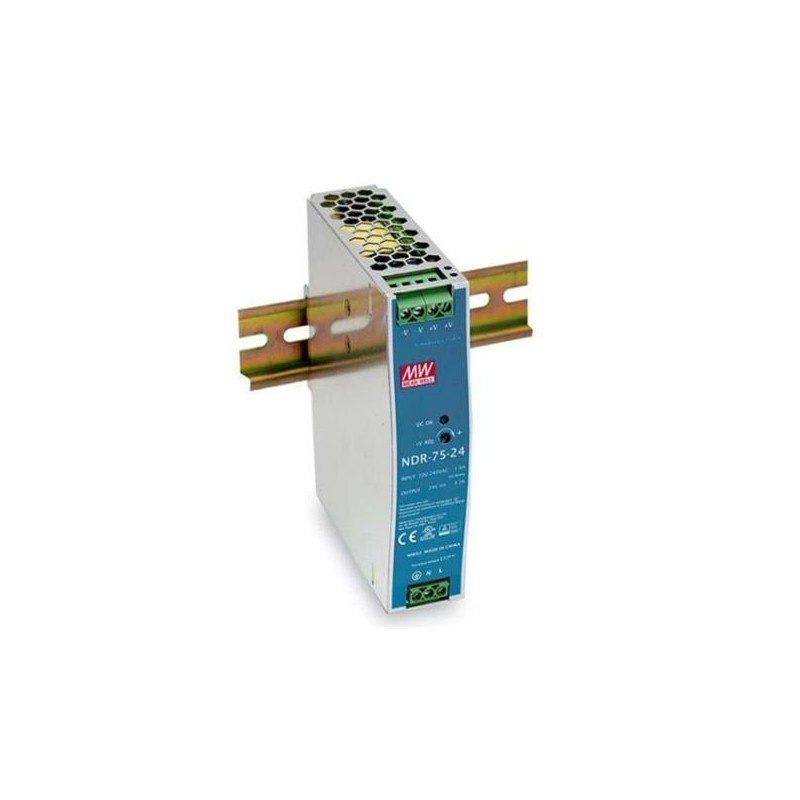 MEANWELL - NDR-75-24 - Průmyslový napájecí spínaný zdroj 24V 75W na DIN