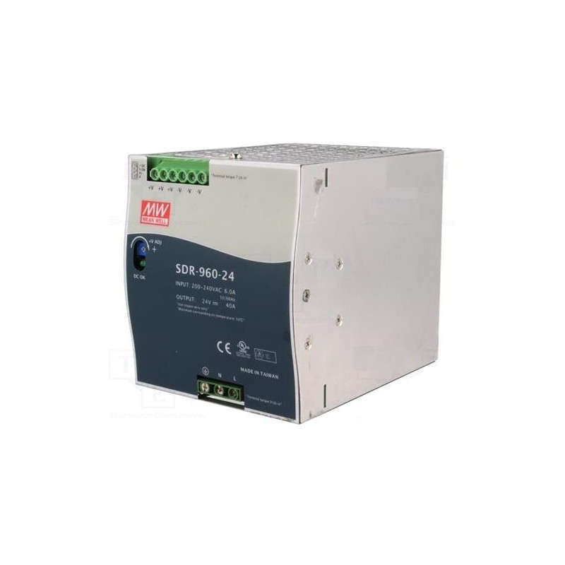 MEANWELL - SDR-960-24 - Průmyslový napájecí spínaný zdroj 24V 960W na DIN
