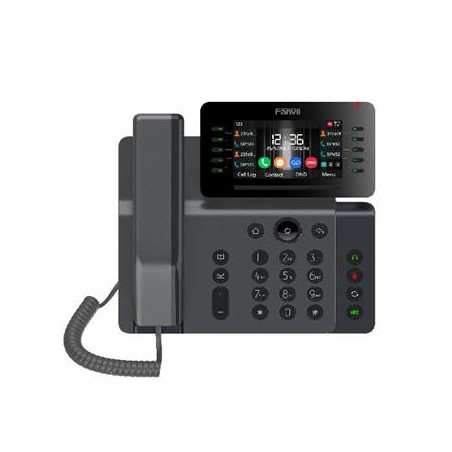Fanvil V65 SIP telefon, 4,3"bar.disp., 20SIP, 45DSS tl., WiFi, BT, dual Gbit, PoE