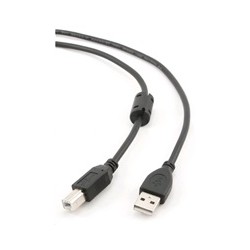 GEMBIRD Kabel USB 2.0 A-B propojovací 1,8m Premium (černý, ferit, zlacené kontakty)