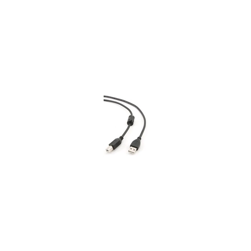 GEMBIRD Kabel USB 2.0 A-B propojovací 1,8m Premium (černý, ferit, zlacené kontakty)