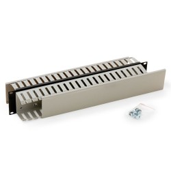 Vyvazovací panel 2U 19" oboustranná plast. lišta černý