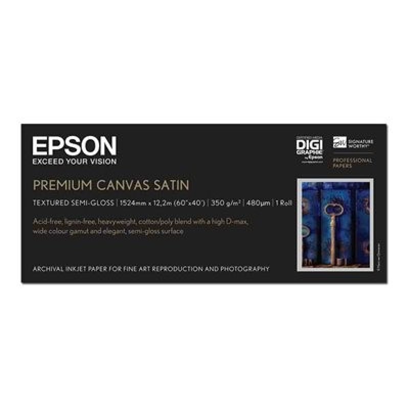 Epson PremierArt Water Resistant Canvas - Lesklý - 465 mikronů - Role (152.4 cm x 12.2 m) - 350 g/m? - 1 role umělecký papír