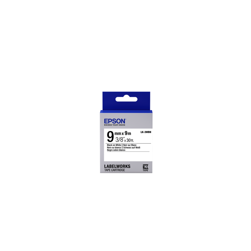 Epson Label Cartridge Standard LK-3WBN Standard Black/White 9mm (9m)