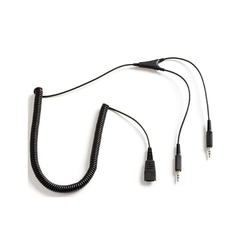 Jabra QD-2x3,5mm, 0,5-2m, coiled