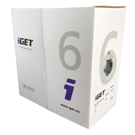 3x Síťový kabel iGET CAT6 UTP PVC Eca 305m/box + Bezdrátová nabíječka IGET W1 ZDARMA