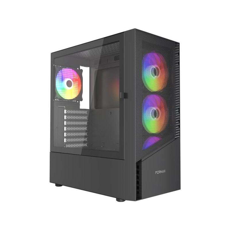 GEMBIRD Fornax 4300/Midi Tower/Transpar./Černá