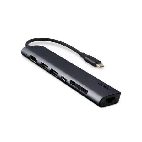 Epico 7v1 hliníkový USB-C 8K hub - inkoustová