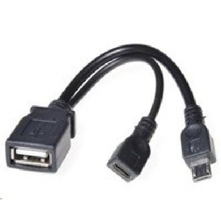 PREMIUMCORD USB redukce kabel USB A/female+Micro USB/female - Micro USB/male OTG