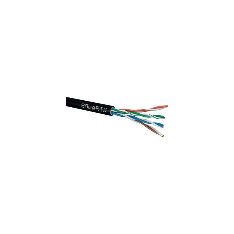 Instalační kabel Solarix venkovní gelový UTP, Cat5E, drát, PE, box 305m