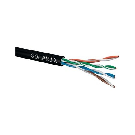 Instalační kabel Solarix venkovní gelový UTP, Cat5E, drát, PE, box 305m