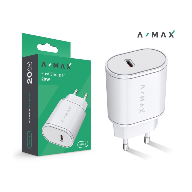 Aligator síťová nabíječka A-MAX PD 20W USB-C bílá