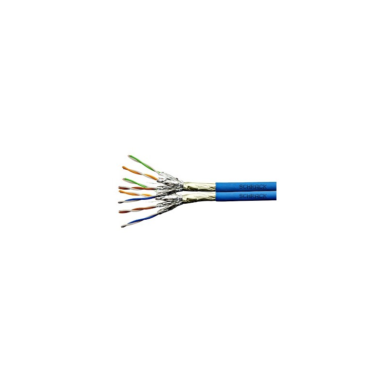 Kabel F/FTP Cat.6a 500 MHz 2x(4x2xAWG23),LS0H modrý,Dca,500m