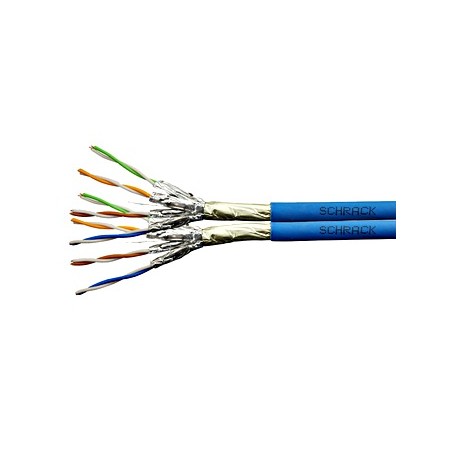 Kabel F/FTP Cat.6a 500 MHz 2x(4x2xAWG23),LS0H modrý,Dca,500m
