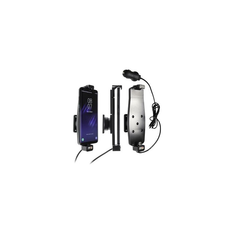 Brodit držák do auta na Samsung Galaxy S10/S9/S8 a jiné s pružinou, s nab. z cig. zapalovače/USB
