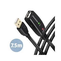 AXAGON ADR-207, USB 2.0 A-M - A-F aktivní prodlužovací / repeater kabel, 7.5m