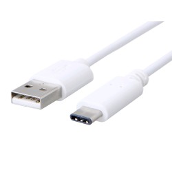 kabel C-TECH USB 2.0 AM na USB-C (AM/CM), 1m, bílá
