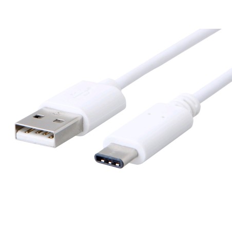 kabel C-TECH USB 2.0 AM na USB-C (AM/CM), 1m, bílá
