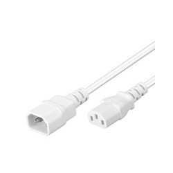 PREMIUMCORD Prodlužovací kabel síť 230V, C13-C14, bílý 1m