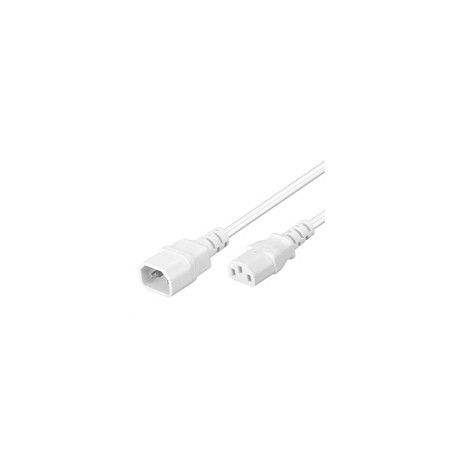 PREMIUMCORD Prodlužovací kabel síť 230V, C13-C14, bílý 1m