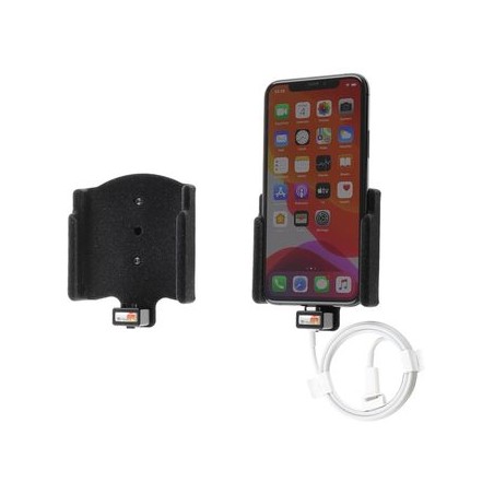 Brodit držák do auta na Apple iPhone 11 Pro v sametu, bez bouzdra, s průchodkou pro Lightning kabel