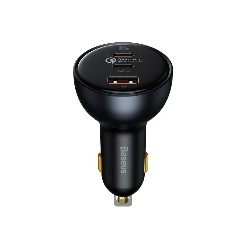 Baseus nabíječka do auta 1x USB-A 2x USB-C Quick Charge 5 160W šedá + kabel USB-C