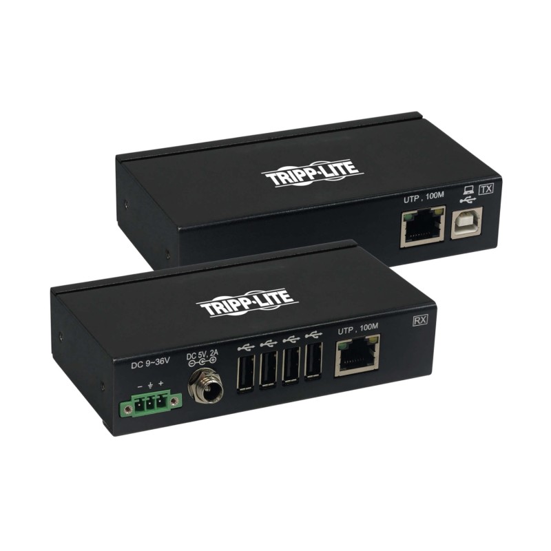 Extender, 4-port USB 2.0 přes Cat6, ESD ochrana, PoC, průmyslový, možnost montáže, 100mm