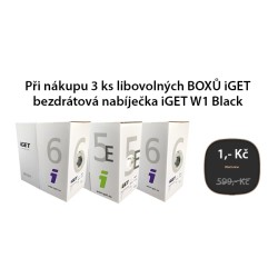 3x Síťový kabel iGET CAT5E UTP PVC Eca 305m/box + Bezdrátová nabíječka IGET W1 ZDARMA