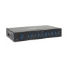 Rozbočovač 10x USB 3, průmyslový, odolnost ESD 20kV, kovové pouzdro, možnost montáže