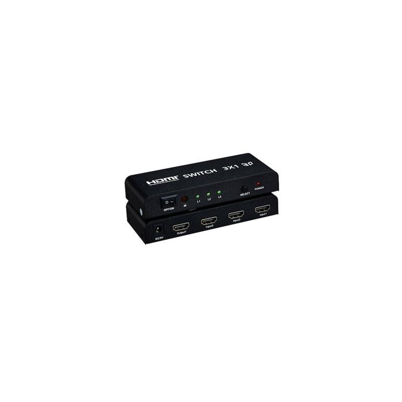 PremiumCord HDMI switch 3:1 kovový, dálkové ovl.