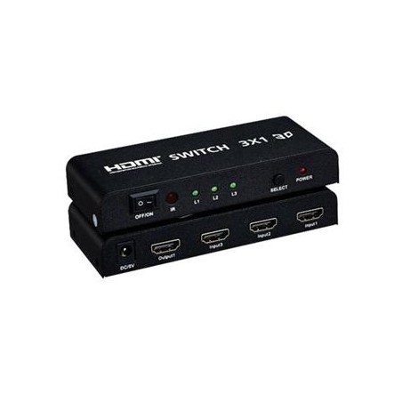 PremiumCord HDMI switch 3:1 kovový, dálkové ovl.