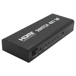 PremiumCord HDMI switch 4:1, kovový, dálkové ovl.
