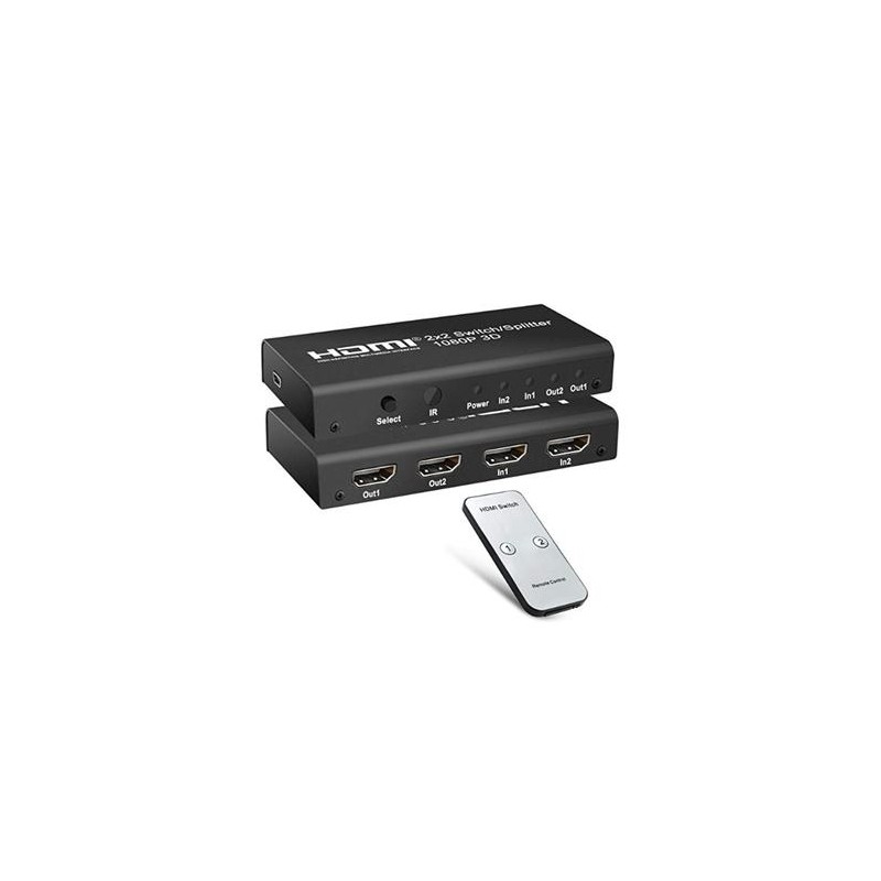 PremiumCord HDMI switch 2:2, 3D,1080p,dálkové ovl.