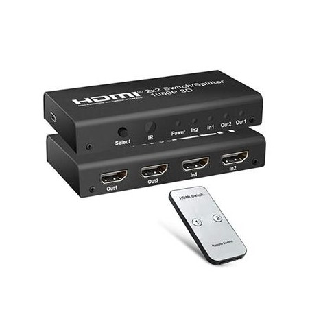 PremiumCord HDMI switch 2:2, 3D,1080p,dálkové ovl.