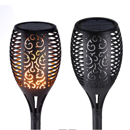 Solární zahradní lampa Forever Pochodeň, 1500 mAh, IP65 černá