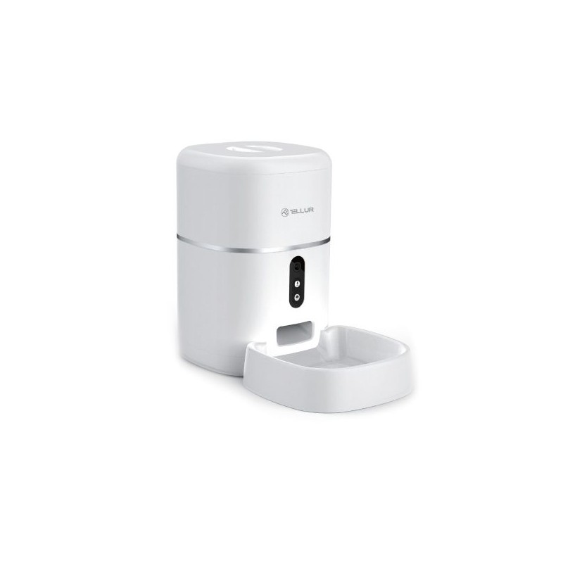 Tellur WiFi Smart Pet Feeder-dávkovač krmiva, UltraHD kamera, 4L, bilá
