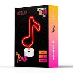 Dekorativní LED neon na stojanu Nota červená