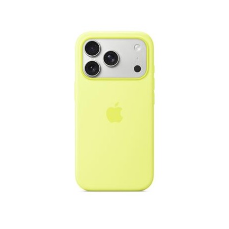iPhone 17 Pro Silicone Case with MS – Neon Yellow