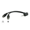 Audio redukce, Jack (3.5mm) samec 4-pólový - 2x Jack (3.5mm) samice, 0.2 m, stereo, černá, DOPRODEJ 11094441