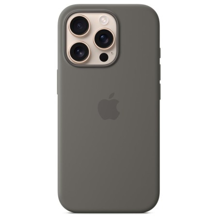 iPhone 16 Pro Silicone Case with MS - Stone Gray