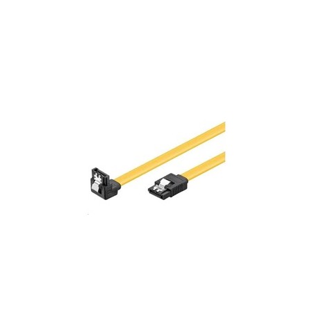 PREMIUMCORD Kabel SATA 3.0 datový 50cm lomený 90°, kovové západky