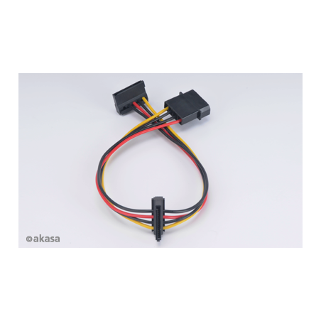 AKASA - 4-pin molex na 2x 15-pin Sata adaptér